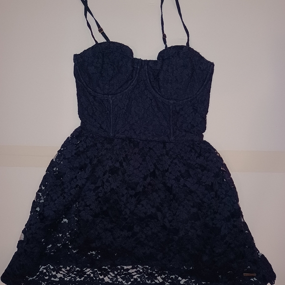Abercrombie and Fitch sz M Navy Lace Stretch Bustier Mini Dress DREW Abercrombie and Fitch sz M Navy Lace Stretch Bustier Mini Dress DREW